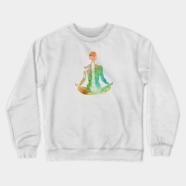 Meditating Woman Crewneck Sweatshirt by erzebeth